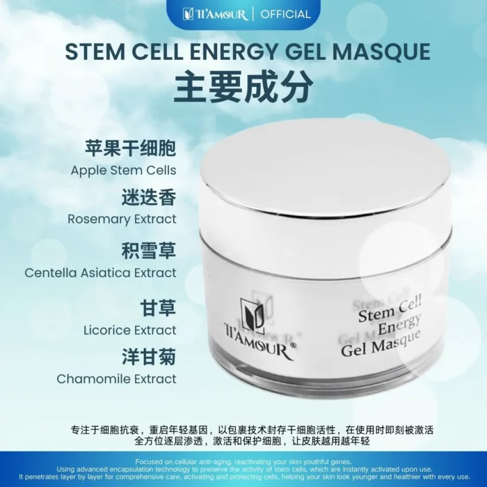 LL’AMOUR Stem Cell Energy Masque (Overnight) 干细胞能量睡眠面膜 (150G) - Image 3