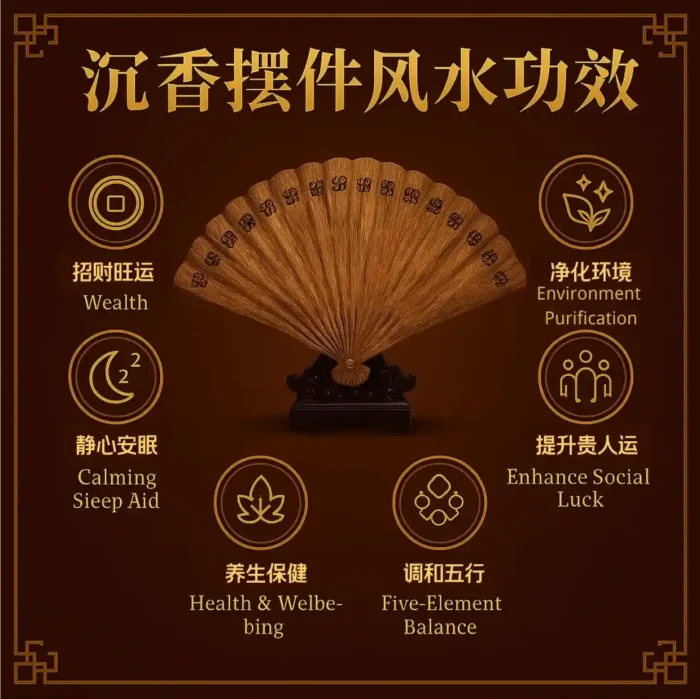PREMIUM AGARWOOD HAND FAN 沉香扇子摆件 - Image 3