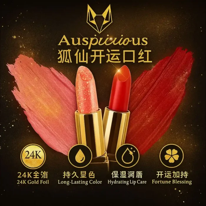 24k Gold Auspicious Lipstick 𝟐𝟒𝐊独家狐仙开运口红 - Image 3