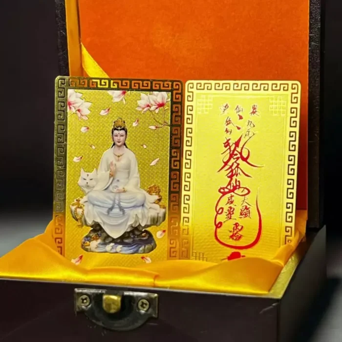 Longhu Mountain Nine-Tailed Fox Goddess Copper Amulet Card 龙虎山九尾狐仙娘娘铜佛卡 - Image 4