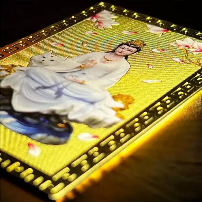 Longhu Mountain Nine-Tailed Fox Goddess Copper Amulet Card 龙虎山九尾狐仙娘娘铜佛卡 - Image 2